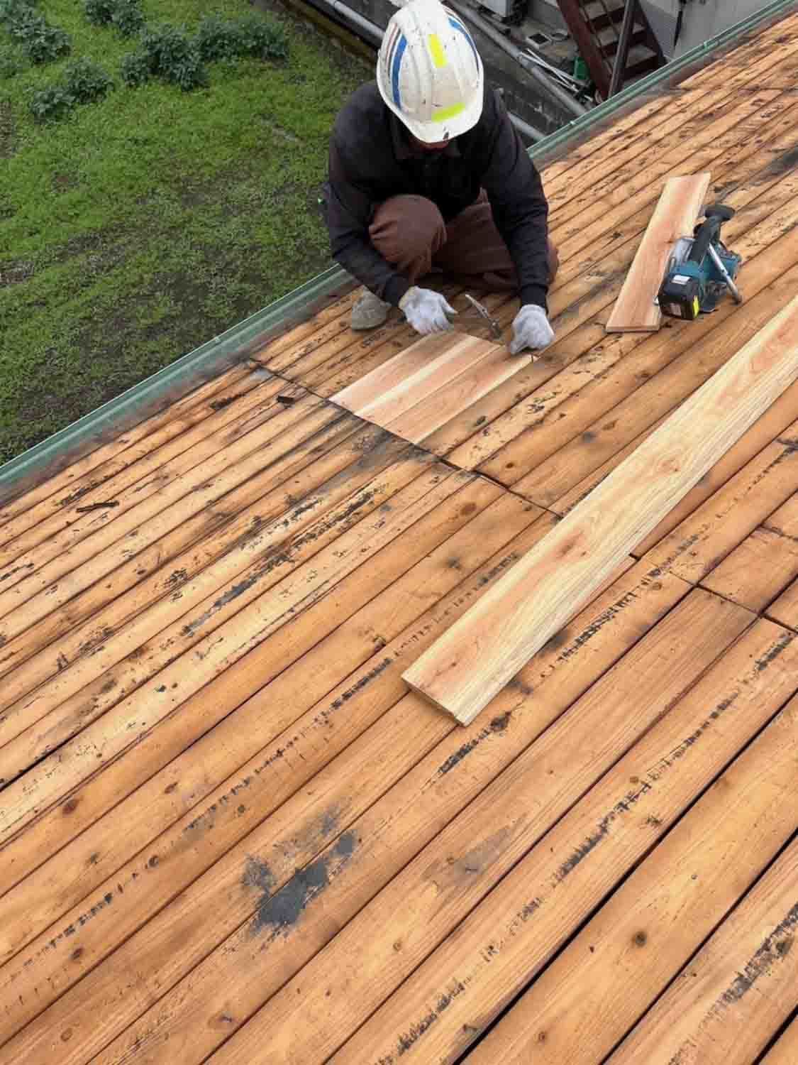 柳川市のリフォーム施工事例:野地板