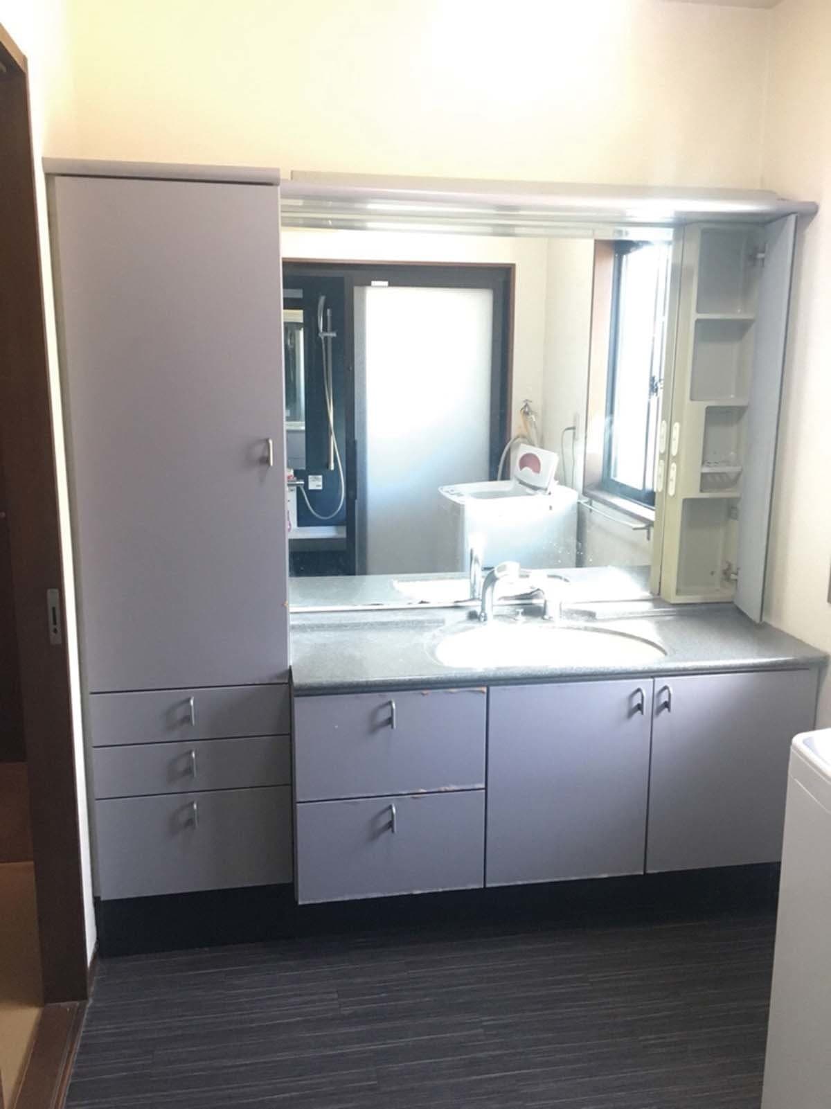 柳川市を中心としたリフォーム施工事例:洗面所ビフォー