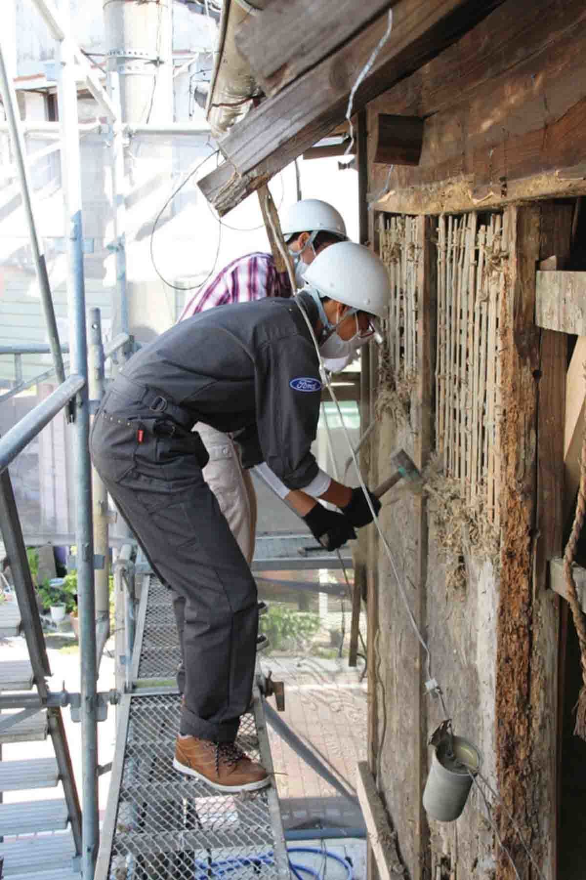 柳川市のリフォーム施工事例:土壁崩し